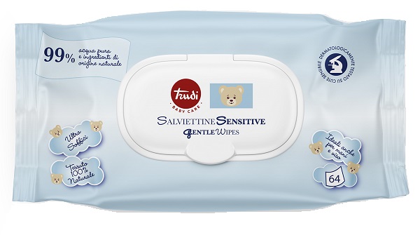 TRUDI BABY CARE SALVIETTINE SENSITIVE 64 PEZZI - Farmacianuova.eu
