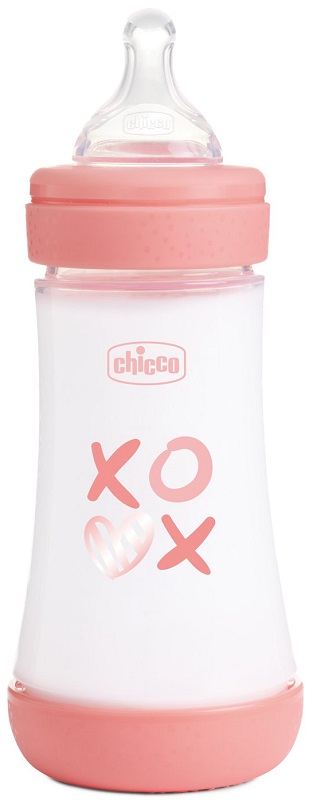CHICCO BIBERON P5 240ML MED SILICONE GIRL - Farmacianuova.eu