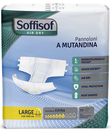 PANNOLINO MUTANDINA AIR DRY SOFFISOF EXTRA L 15 PEZZI - Farmacianuova.eu
