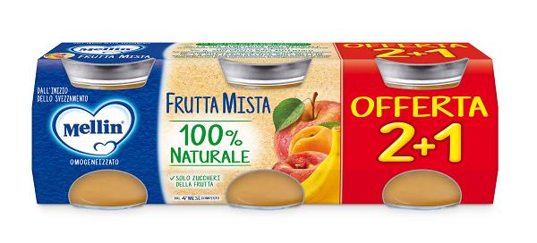 MELLIN OMOGENEIZZATO FRUTTA MISTA 3 PEZZI DA 100 G - Farmacianuova.eu