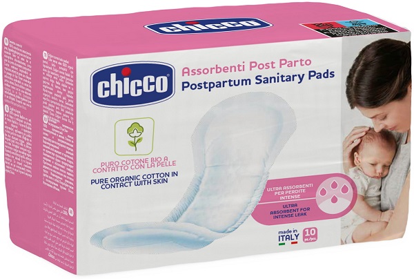 CHICCO ASSORBENTI POSTPARTO BIO COTONE 10 PEZZI - Farmacianuova.eu