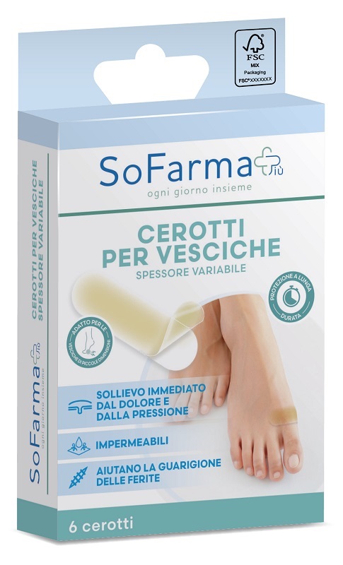 CEROTTO VESCICA PICCOLO 20 X 60 MM 6 PEZZI SOFARMAPIU' - Farmacianuova.eu