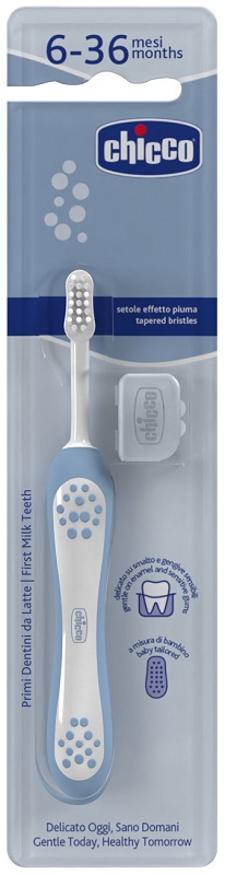 CHICCO SPAZZOLINO 6 MESI+ AZZURRO - Farmacianuova.eu