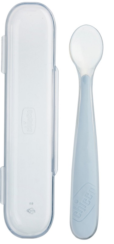 CHICCO CUCCHIAIO SILICONE CON CASE GRIGIO 6 MESI+ - Farmacianuova.eu