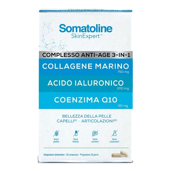 SOMATOLINE COMPLESSO ANTI AGE 3IN1 60 COMPRESSE SENZA GLUTINE SENZA LATTOSIO - Farmacianuova.eu