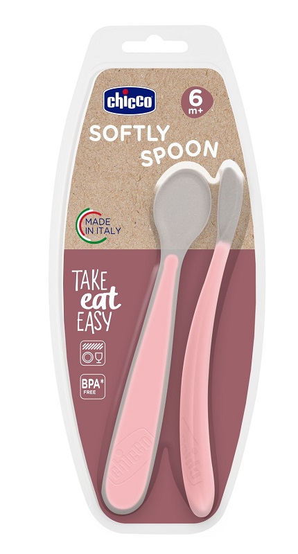 CHICCO CUCCHIAIO IN SILICONE DOPPIO ROSA 6M+ - Farmacianuova.eu