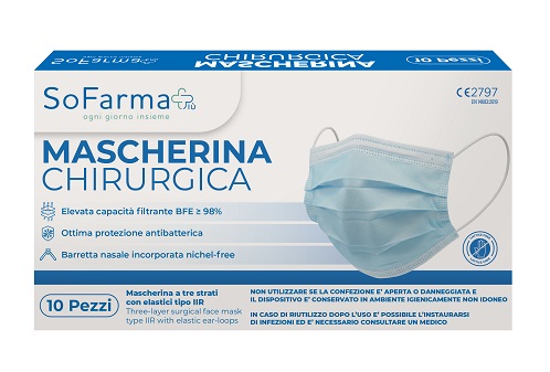 MASCHERINA CHIRURGICA HIGH PROTECTION MASK COLORE BLU 10 PEZZI - Farmacianuova.eu